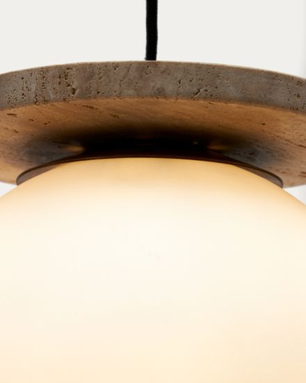 Malachi Подвесной светильник из матового стекла и травертина