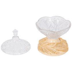 Сахарница стеклянная с крышкой Боа Айвори