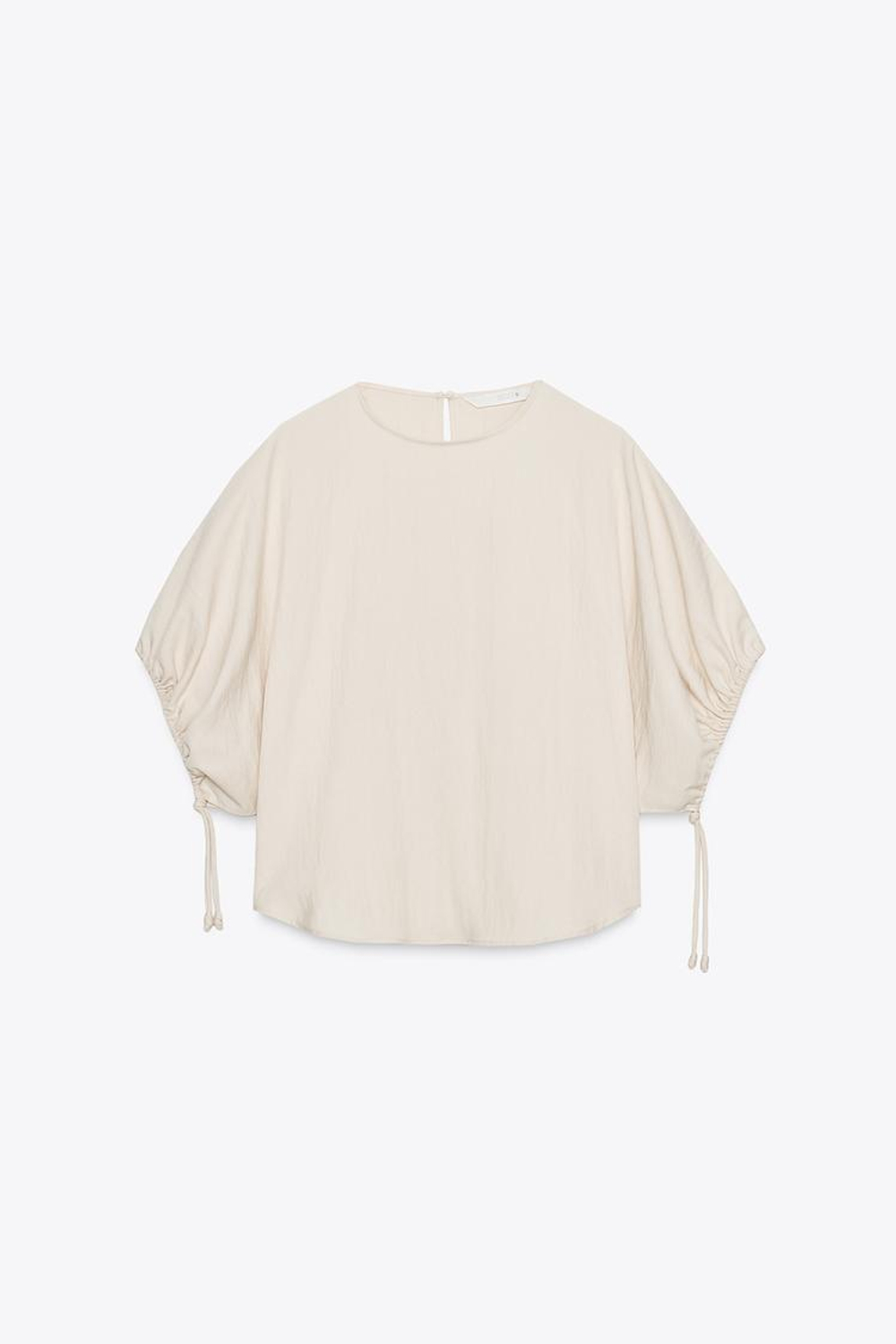 ZARA БЛУЗА С ОБЪЕМНЫМИ РУКАВАМИ — ZW COLLECTION, ПЕСОЧНЫЙ