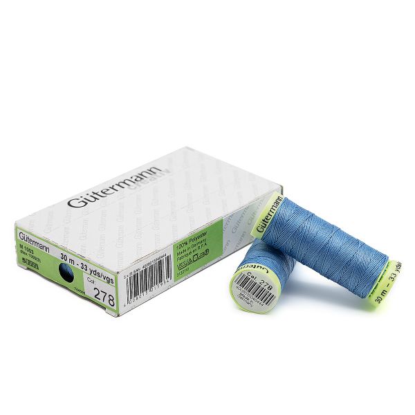 Нитки отделочные Gutermann Top Stitch 30 (30 метров), 5 кат. | 278 небесно-голубой