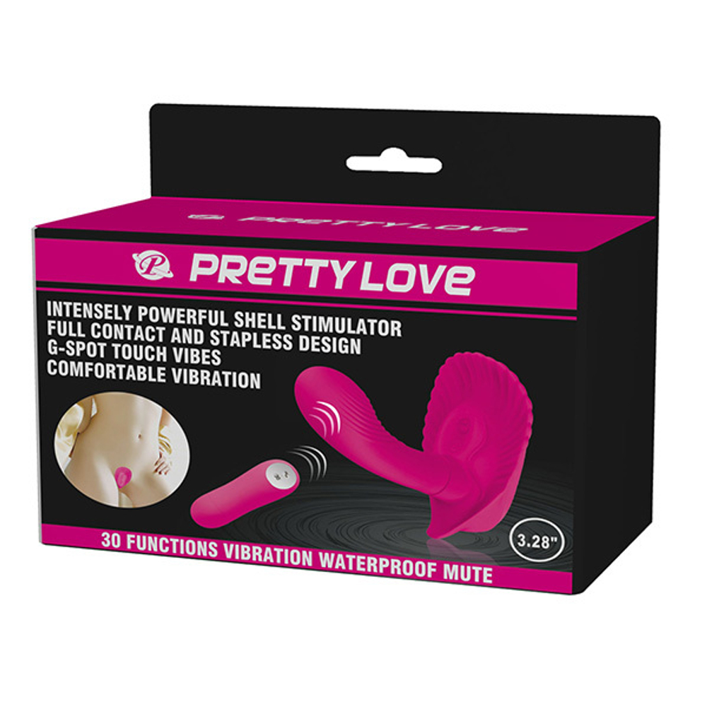 Розовый вибратор для вагинальной стимуляции точки G Pretty Love G-spot Vibrator Fancy Clamshell with Remote BI-014368W-3