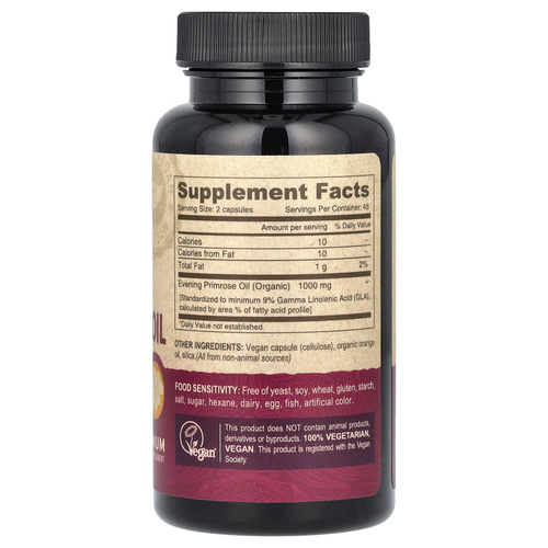 Deva, веганское масло примулы вечерней, 90 веганских капсул (500 мг в 1 капсуле)