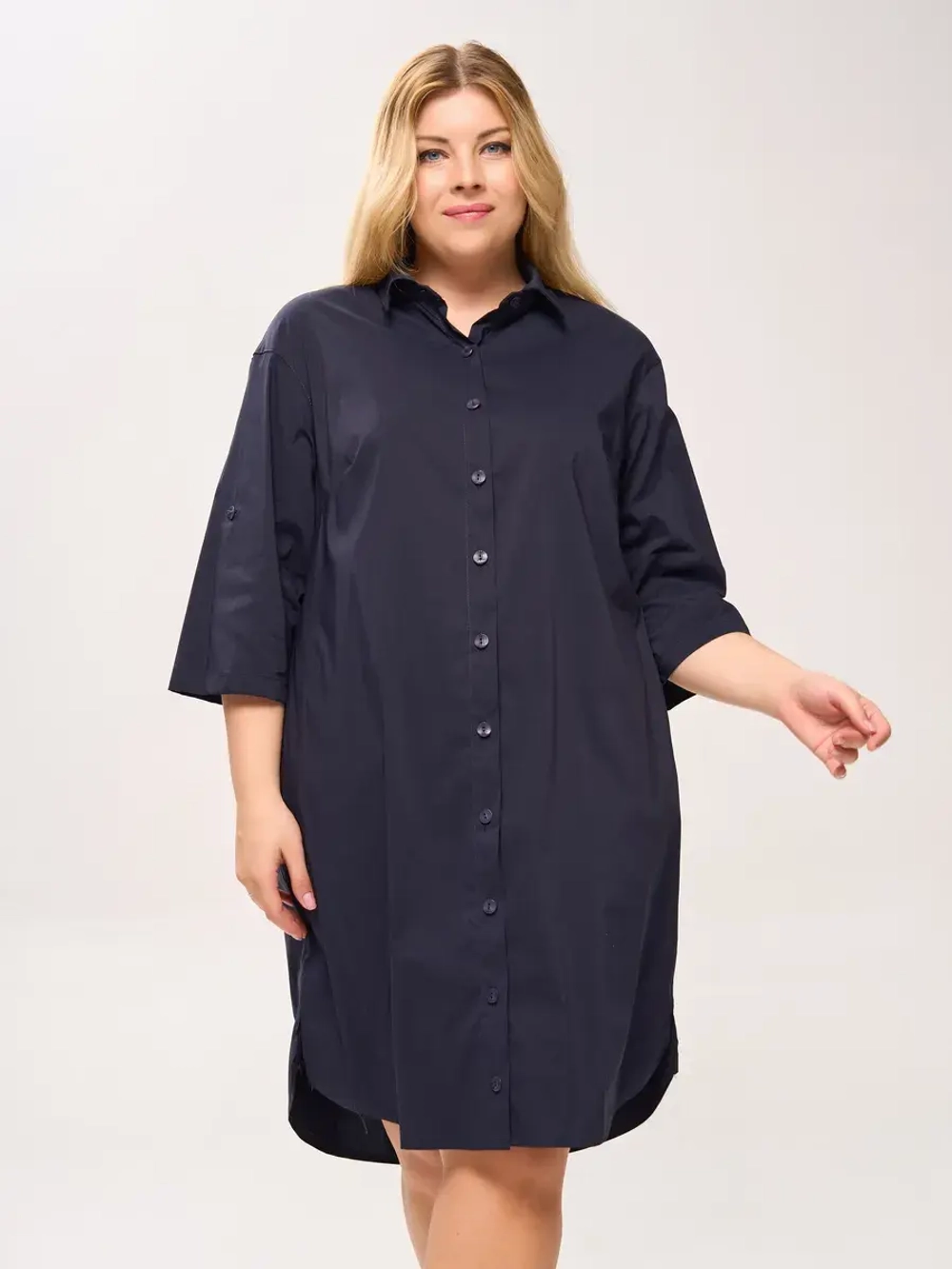 Платье-рубашка с карманами