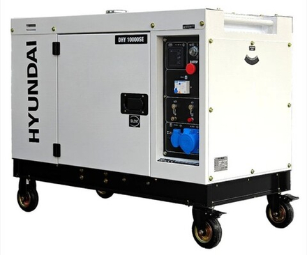 Электростанция дизельная с воздушным охлаждением HYUNDAI DHY 10000SE в кожухе