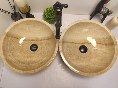 Раковина из оникса ПАРА! Bowl Yellow TinLip BO-60328 40*40*15