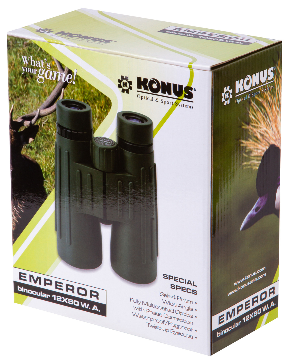 Бинокль Konus Emperor 12x50 WA Green