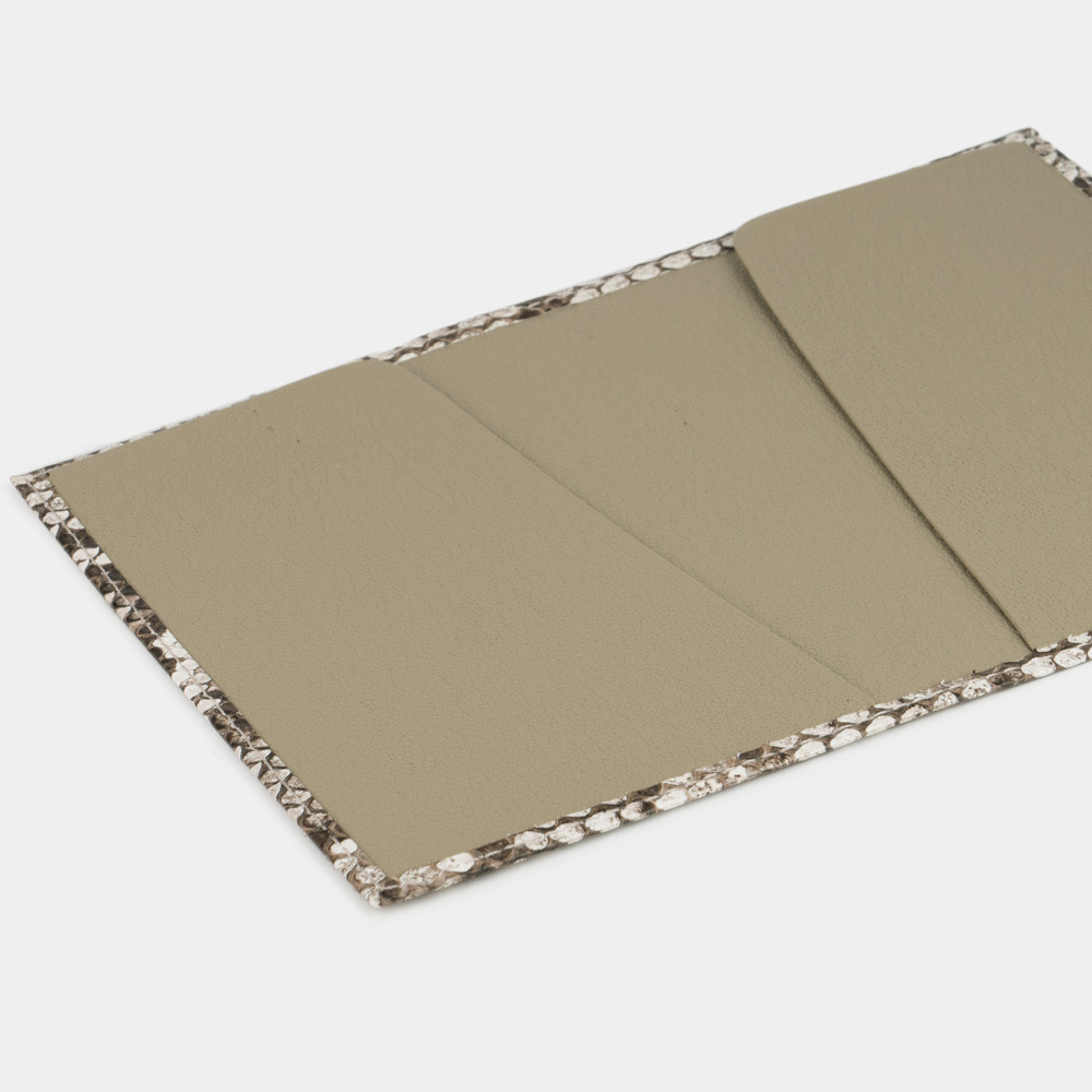 Кожаная обложка для паспорта, питон натурального цвета