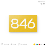 Номер на дверь 846, табличка на дверь для офиса, квартиры, кабинета, аудитории, склада, желтая 120х70 мм, Айдентика Технолоджи