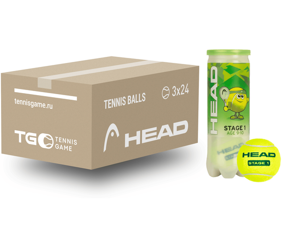 Мячи теннисные Head Stage 1 Green 3B (короб 72 мяча)
