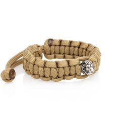 Браслет с шармом Лев из мельхиора - армейский паракорд