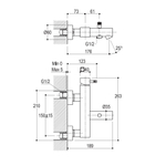 Настенный дизайнерский смеситель для ванны и душа Ritmonio Latoperlato T0BA7030CRL