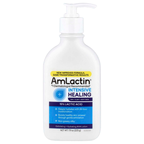 AmLactin, интенсивный заживляющий, отшелушивающий и увлажняющий лосьон с АГК, 225 г (7,9 унции)