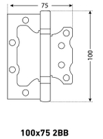 Петля  БЕЗ ВРЕЗКИ  АЛЛЮР  накл. 2BB MBN графит  (цена за 2шт) 100*75  2 подш. БЛИСТЕР / 12161