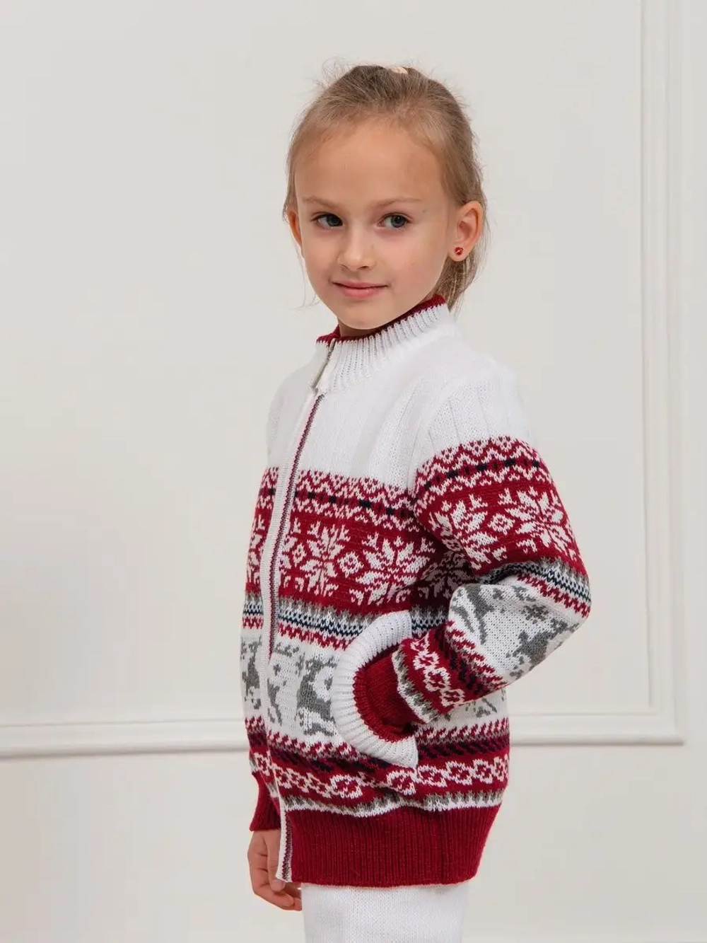 Кофта вязаная на молнии