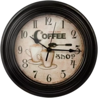 ЧАСЫ НАСТЕННЫЕ "COFFEE SHOP" 22,8*22,8*4,6 СМ. 220-449 Lefard