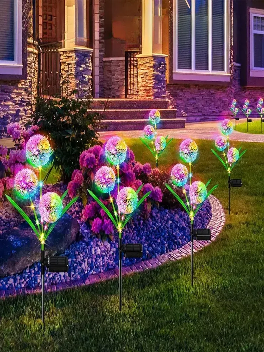 Ландшафтный беспроводной светильник на солнечной батарее, 2 шт /уличный наземный фонарь для дачи сада и огорода, фейерверк