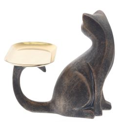 GAEM Фигурка декоративная "Кошка" с подносом, L18,5 W17 H18 см