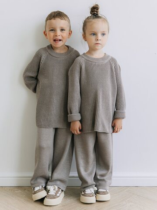 Широкие вязаные брюки, Кофе