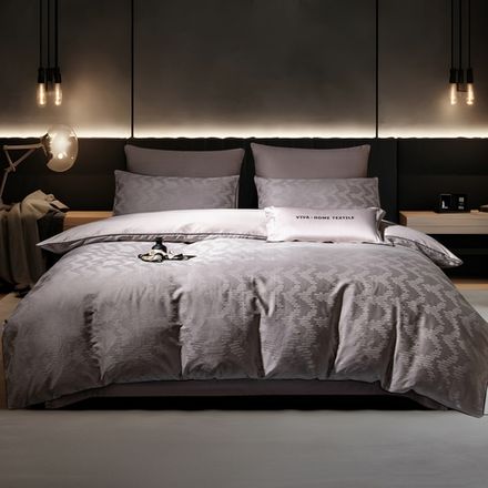 КПБ на резинке Сатин-Жаккард Тессоро MTR002, Евро