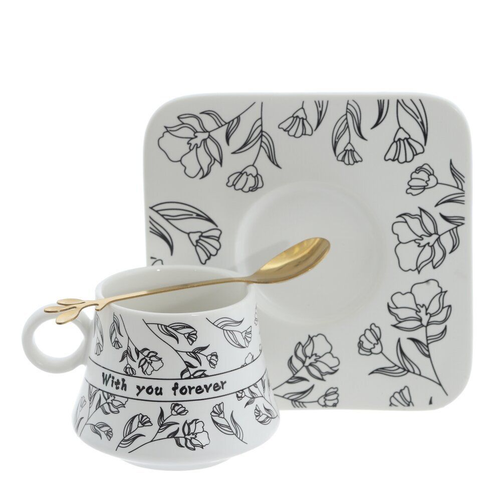 GAEM Кружка с блюдцем и ложкой, 170 мл, L13,5 W13,5 H7 см, 2в.