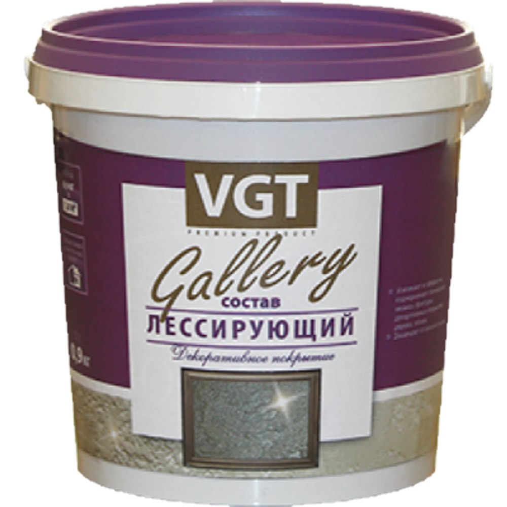 Состав лессирующий "Gallery" полупрозрачный бесцветный 0,9 кг VGT