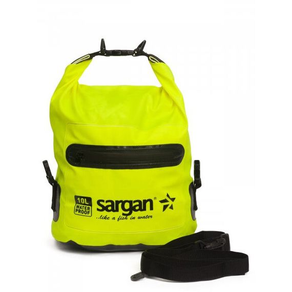Гермосумка через плечо Sargan Пляжка с доп.карманом 10 л желтая флуор