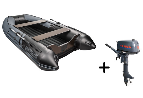 YACHTMAN-320 НДНД серый-черный + KAMISU T 5 BMS (комплект лодка + мотор)