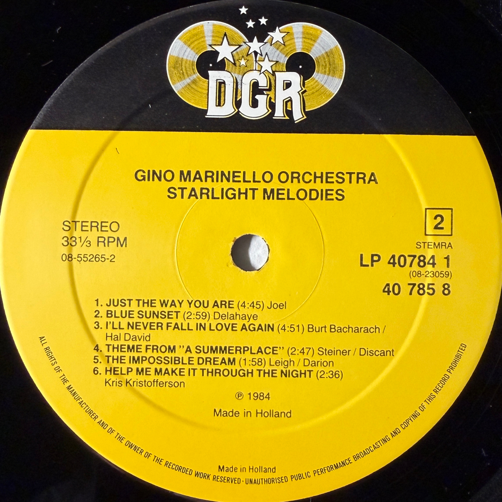 The Gino Marinello Orchestra ‎– Starlight Melodies 2LP (Голландия 1984г.)