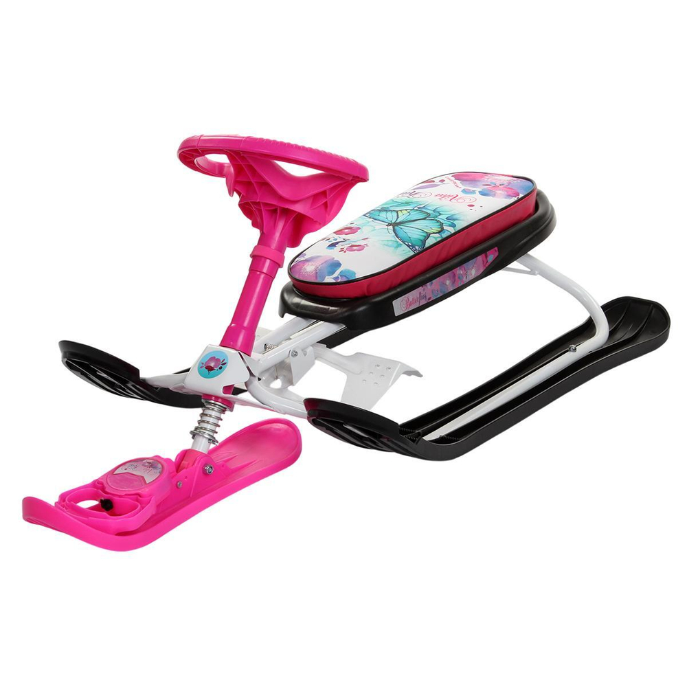 Снегокат "Ника-кросс", Бабочки (Белый каркас)