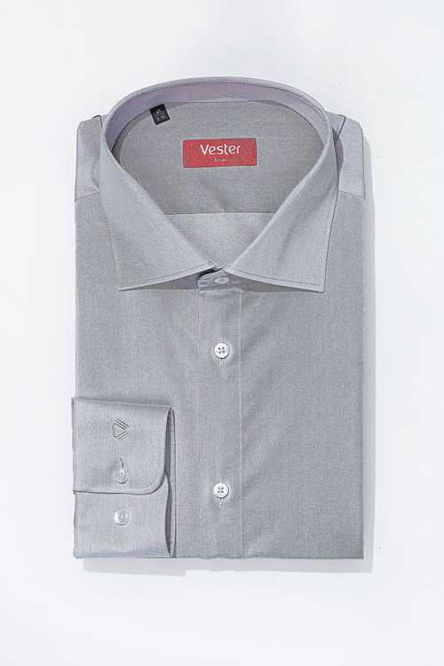 Сорочка мужская VESTER длинный рукав, цвет серый, бамбуковое волокно 51518 06