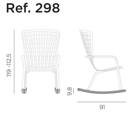 Комплект полозьев для кресла-качалки Nardi Kit Folio Rocking, табак