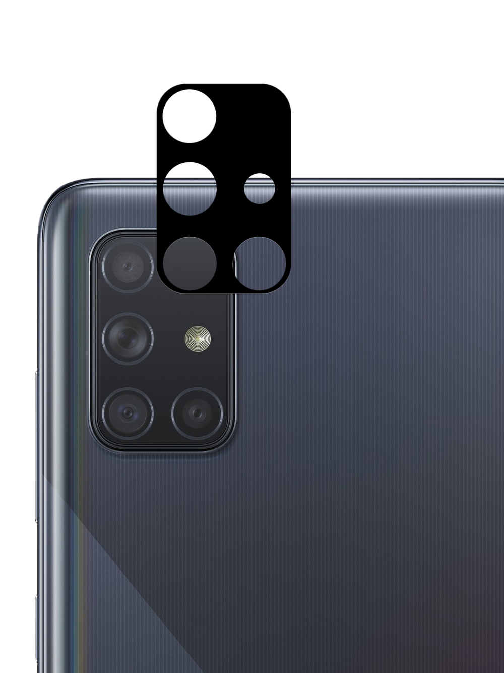 Стекло на камеру ROSCO для Samsung Galaxy A71 оптом (арт. SS-A71-3D-CAM-GLASS-BLACK)
