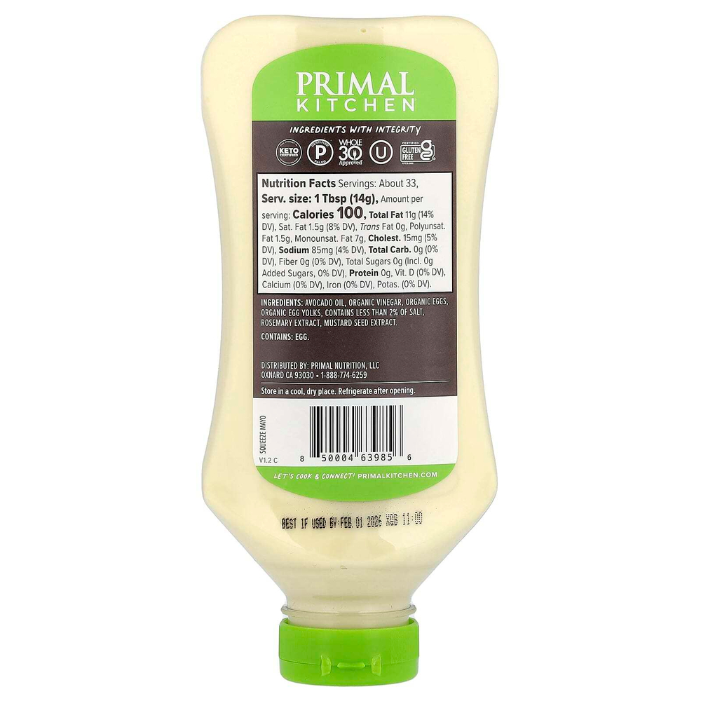 Primal Kitchen, майонез с маслом авокадо, 503 мл (17 жидк. унций)