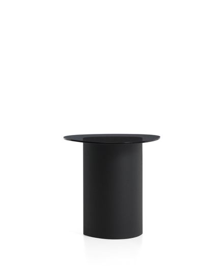 Приставной столик Olir из черной стали и закаленного стекла, 48 x 46,8 см