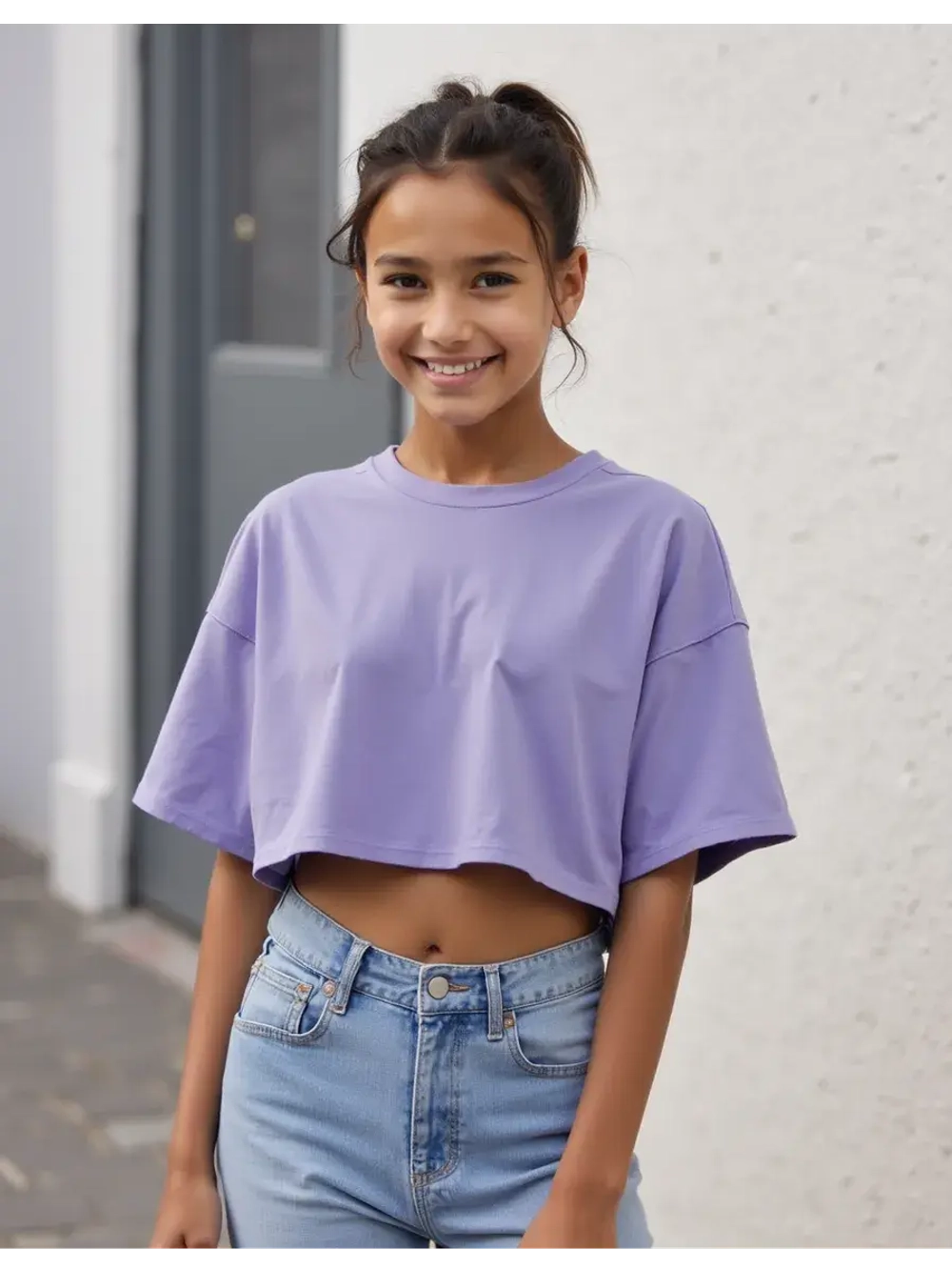 Футболка детская укороченная базовая