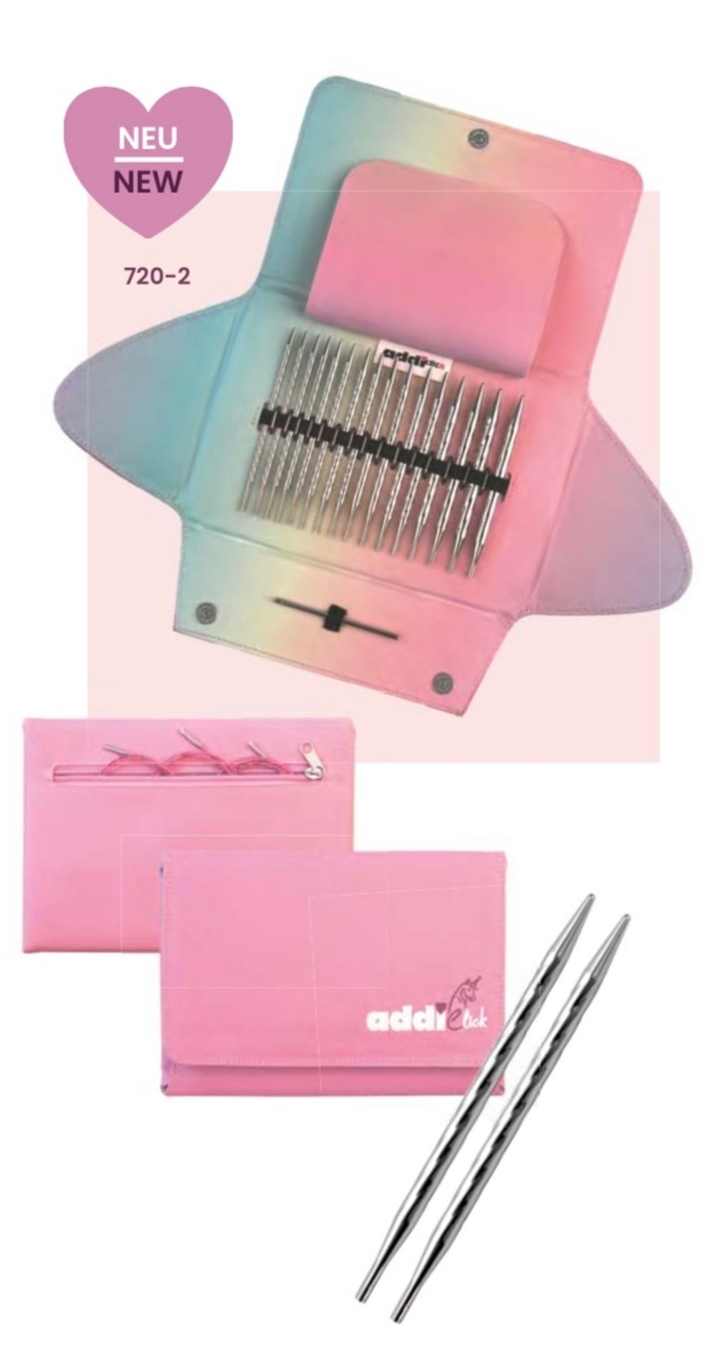 Набор круговых спиц со сменными лесками addiClick Unicorn Laсe Long