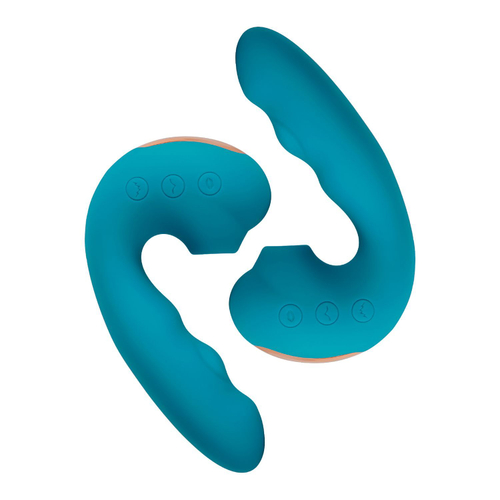 Голубой вибратор Tara с вакуумной стимуляцией и функцией постукивания