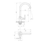 Смеситель для кухни 1/2 кер ПРОФСАН ПСМ-905-89 "ПЛЮС" тип Кр-ЦБА моно, п/гайку, без подводки ХРОМ