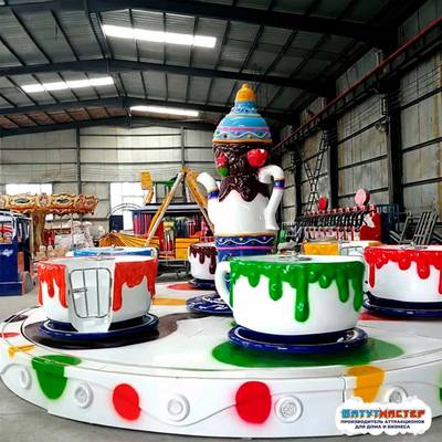 Карусель чашки «Сладкая симфония» 6 чашек, 12 мест, 5×5×2,5 м