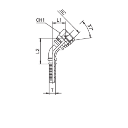Фитинг DN 16 JIC (Г) 7/8 (45) CAST