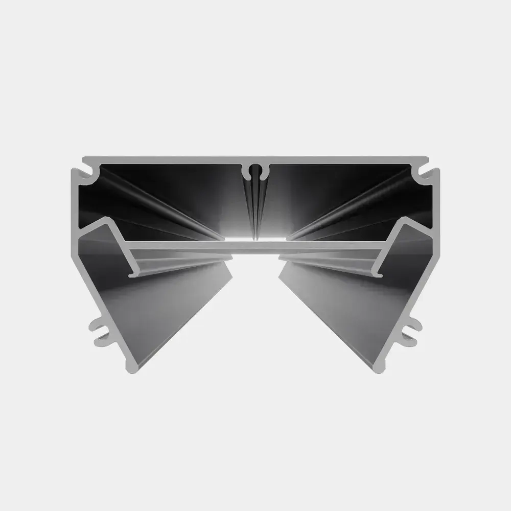 Трековая система освещения CITY 2TRA 220V Чёрный шинопровод осветительный двух-контактный однофазный трек в алюминиевом профиле для натяжных потолков 54x32x1500mm IP20 1.5 м.