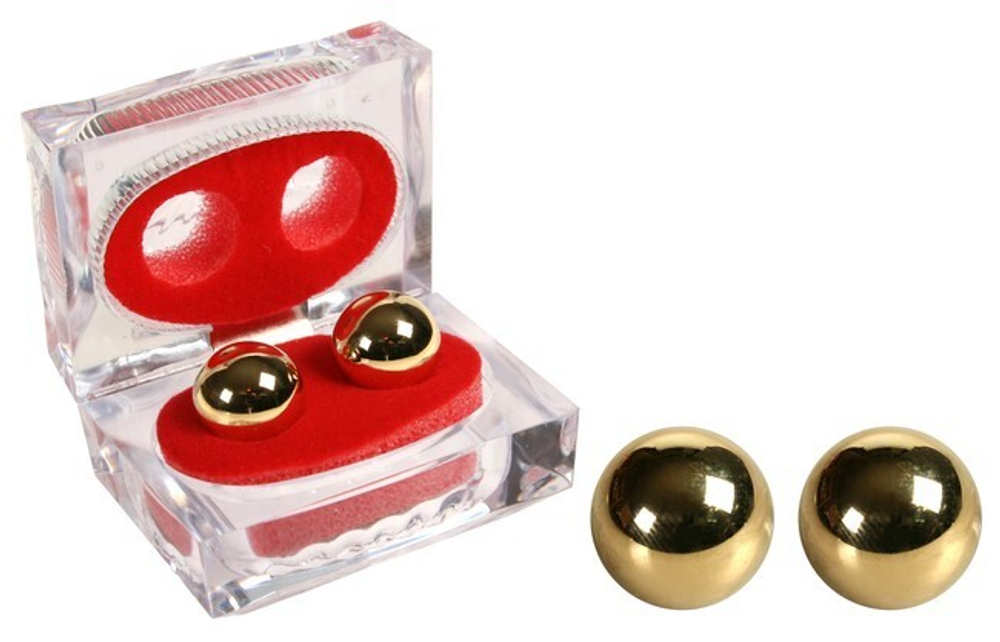 Золотые шарики на красном бархате BEN WA GOLD BALLS (Цвет: золотой)