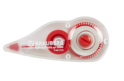 Корректирующая лента BRAUBERG 5мм*6м красный (1/12) 226809