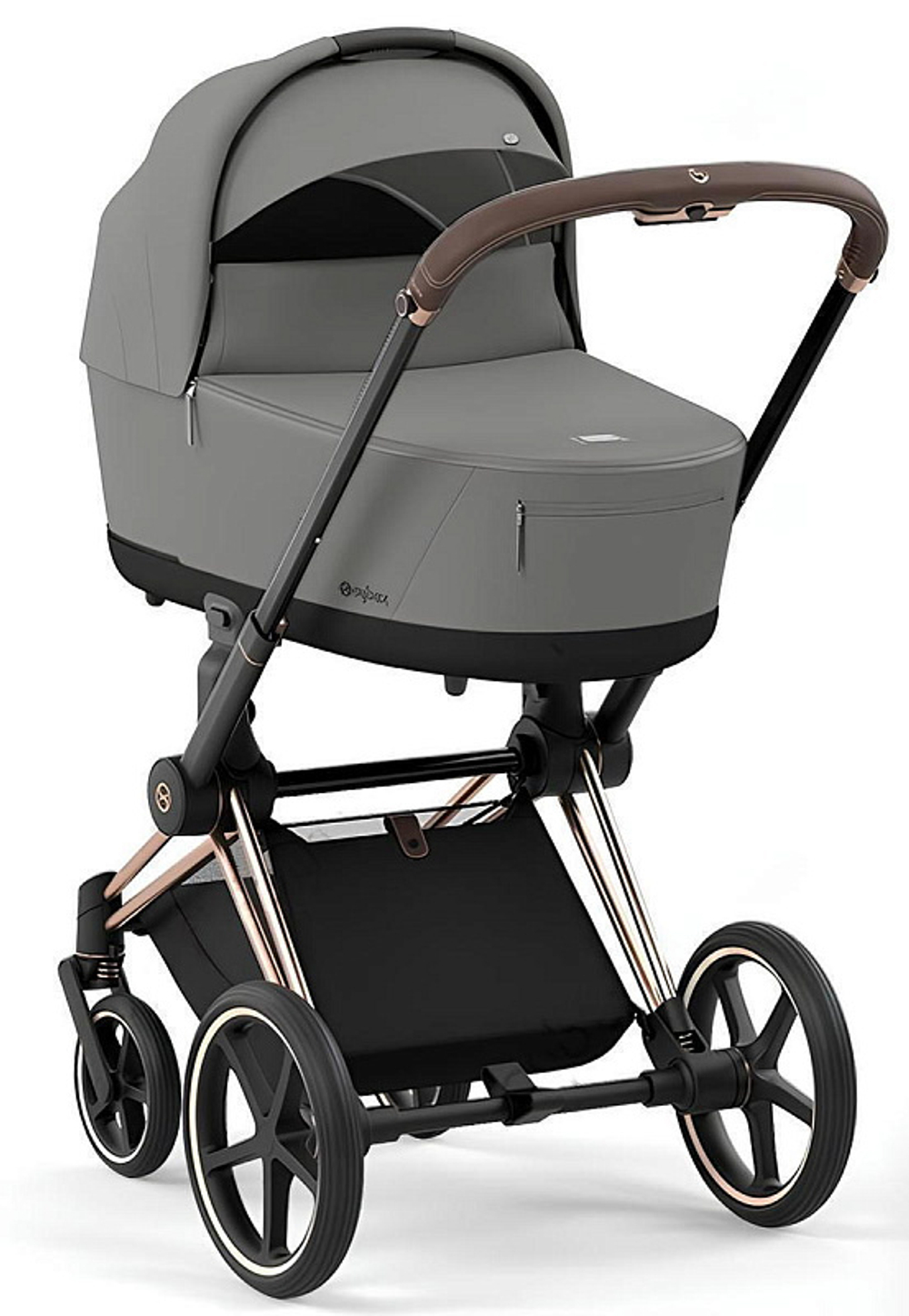 Коляска 3 в 1 Cybex Priam IV Rosegold complete и автокресло Cloud T i-Size Platinum White Plus Mirage Grey