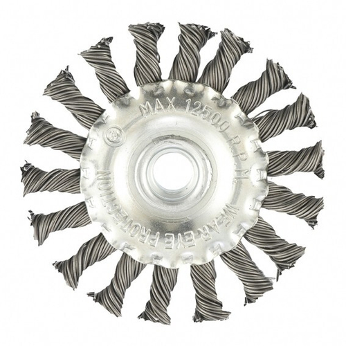 MATRIX Щетка для УШМ 100мм М14 плоская крученая проволока 0.8мм