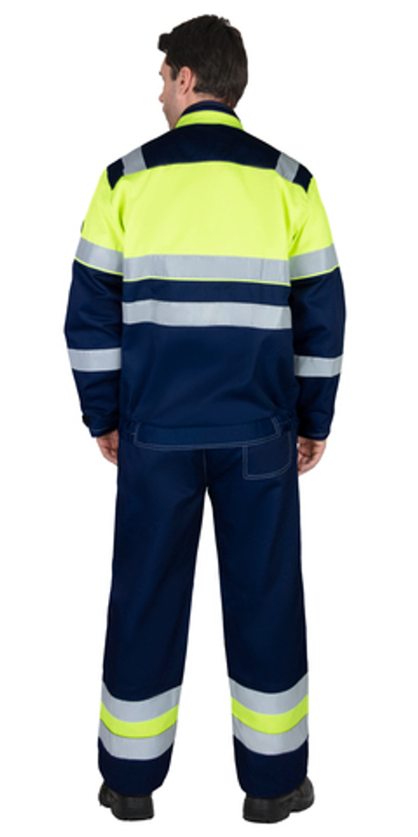 Костюм СИРИУС-НАВИГАТОР-2 куртка, брюки, синий с лимонным и СОП