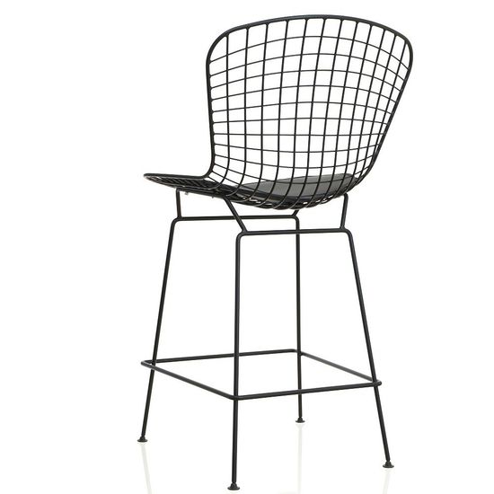 Полубарный металлический стул Bertoia 63 см Уценка (небольшие сколы и без подушки)