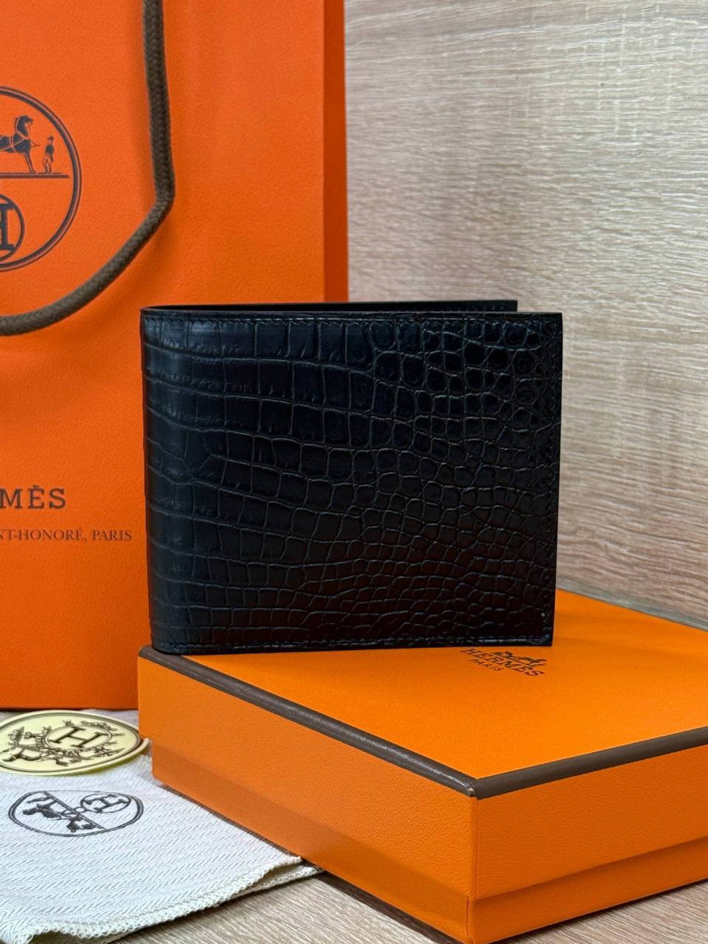 Кошелек Hermes из кожи крокодила