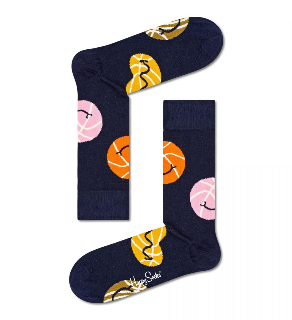 Носки унисекс Happy socks Balloons Sock с принтом в виде мячей (Размер: 25) (Цвет: темно-синий)