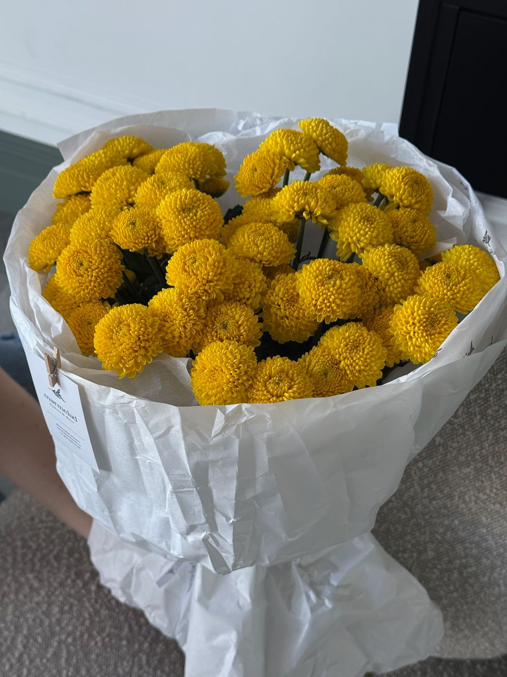 Букет из хризантемы в желтом оттенке 5 шт